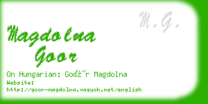 magdolna goor business card